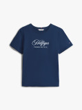 Blue Logo Embroidery Crew Neck T-Shirt  Women