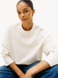 Beige Logo Embroidery Relaxed Fit Sweatshirt  Women