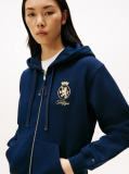 Blue TH Crest Embroidery Gold-Tone Zip-Thru Hoody  Women