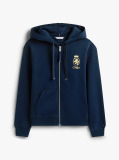 Blue TH Crest Embroidery Gold-Tone Zip-Thru Hoody  Women