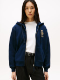 Blue TH Crest Embroidery Gold-Tone Zip-Thru Hoody  Women