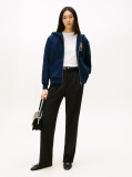 Blue TH Crest Embroidery Gold-Tone Zip-Thru Hoody  Women