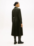 Green Pleated Relaxed Midi Shirt Dress  Women