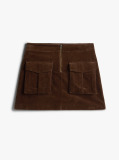 Brown Cargo Pocket Corduroy Mini Skirt  Women