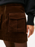 Brown Cargo Pocket Corduroy Mini Skirt  Women