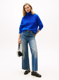 Blue Cable Knit Soft Wool Relaxed Jumper  Women