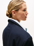 Blue Relaxed Single Breasted Longline Blazer  Women