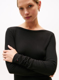 Black Ribbed Midi Fit And Flare Dress  Women
