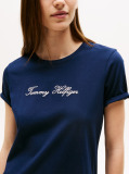 Blue Logo Embroidery Crew Neck T-Shirt  Women