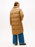 Brown Crest Embroidery Down Puffer Coat  Women
