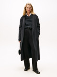 Grey Double-Faced Wool Blend Belted Longline Coat  Women