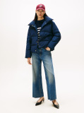 Blue Crest Embroidery Down Puffer Jacket  Women
