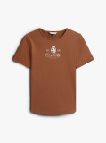 Brown Varsity Crest Slim Short Sleeve Tee  Women