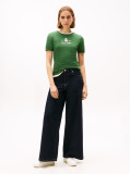 Green Varsity Crest Slim Short Sleeve Tee  Women
