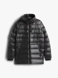 Black Shiny Water Repellent Down Puffer Coat  Women
