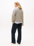 Multi Gold-Tone Button Relaxed Rugby Sweatshirt  Women