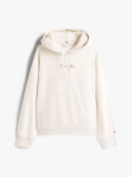 Beige Textured Logo Relaxed Hoody  Women