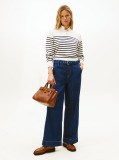 Multi Stripe Gold-Tone Button Mock Neck Jumper  Women