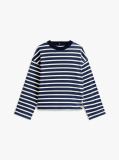 Multi Gold-Tone Button Stripe Sweatshirt  Women