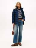 Blue Faux Fur Hood Down Puffer Jacket  Women