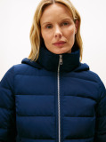 Blue Faux Fur Hood Down Puffer Jacket  Women