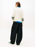 Beige Logo Embroidery Relaxed Cable Knit Jumper  Women