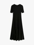 Black Festive Mesh Pleat Slim Maxi Dress  Women