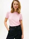 Pink Logo Embroidery Jersey Crew Neck T-Shirt  Women