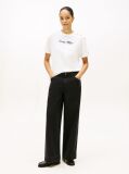 Beige Gold-Tone Button Logo Embroidery Relaxed T-Shirt  Women