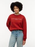 Red Logo Relaxed Fleece Sweatshirt  Women