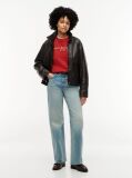 Red Logo Relaxed Fleece Sweatshirt  Women