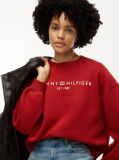 Red Logo Relaxed Fleece Sweatshirt  Women