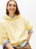 Yellow Flex Fleece Logo Embroidery Relaxed Hoody  Women