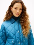 Blue Padded Flag Quilted Water Repellent Jacket  Women