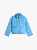 Blue Padded Flag Quilted Water Repellent Jacket  Women