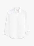 White Oversized Fit Logo Embroidery Shirt  Women