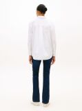 White Oversized Fit Logo Embroidery Shirt  Women