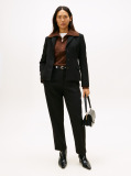 Black Slim Straight Leg Trousers  Women
