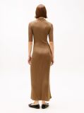 Brown Rib-Knit Polo Maxi Dress  Women