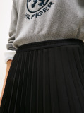 Black Pleated Midi Skirt  Women