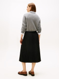 Black Pleated Midi Skirt  Women