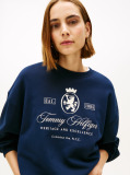 Blue Varsity Crest Terry Sweatshirt  Women