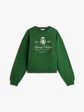 Green Varsity Crest Terry Sweatshirt  Women