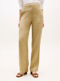 Beige Tailored Straight Leg Linen Blend Trousers  Women