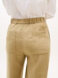 Beige Tailored Straight Leg Linen Blend Trousers  Women