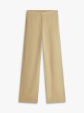 Beige Tailored Straight Leg Linen Blend Trousers  Women