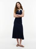 Blue Cable Knit Relaxed A-Line Midi Skirt  Women