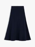 Blue Cable Knit Relaxed A-Line Midi Skirt  Women