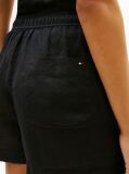 Black Flag Embroidery Pure Linen Shorts  Women