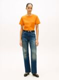 Orange Interlock Knit Boxy T-Shirt  Women